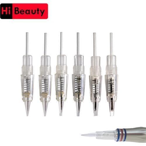 30/50/100pcs 8mm Screw Transparent Tattoo Cartridges Needles For Microneedling Eyebrow Lips Permanent Makeup Tatu Needles
