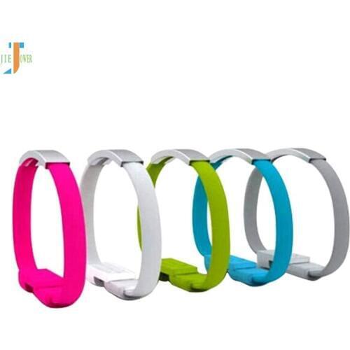 100pcs/lot Micro USB Cable Bracelet Wrist Band Fast Charging Wire for iphone XS MAX Xiaomi mi2 Redmi USB 2.0 Charger Cable Cord