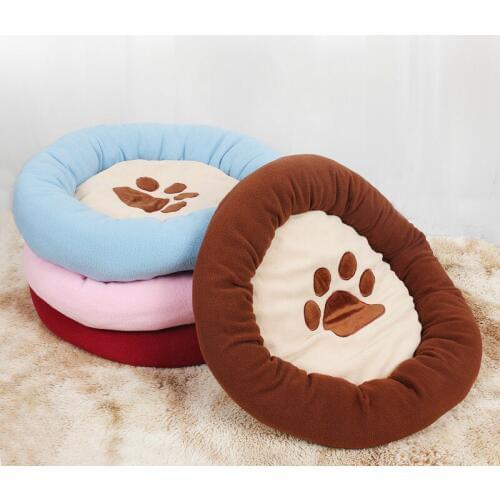 65x65 cm Large Dog Bed Cute Paw Print Pet Sofa Bottom Warm Cat House Soft Fleece Plush Nest Basket Cushion for Small Medium Dogs