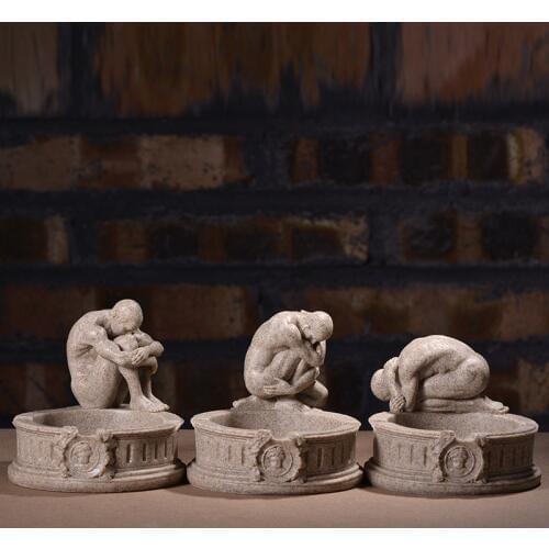 Personal Sandstone Sculpture Resin Craft Creative Body Ashtray Study Office Tabletop Resin Cabochon crafts ornaments