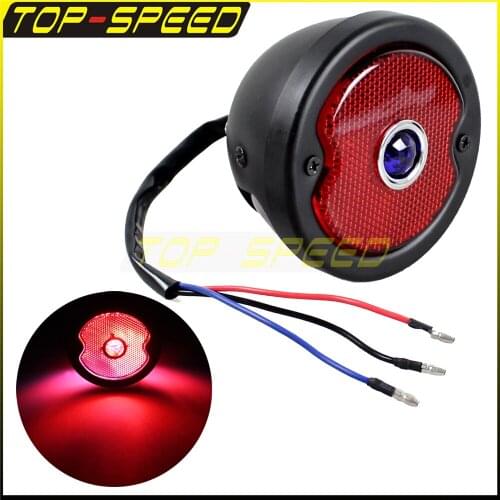 Motorcycle LED License Plate Retro Taillight For Harley Sportster Dyna Cafe Racer Bobber Custom Brake Stop Tail Light