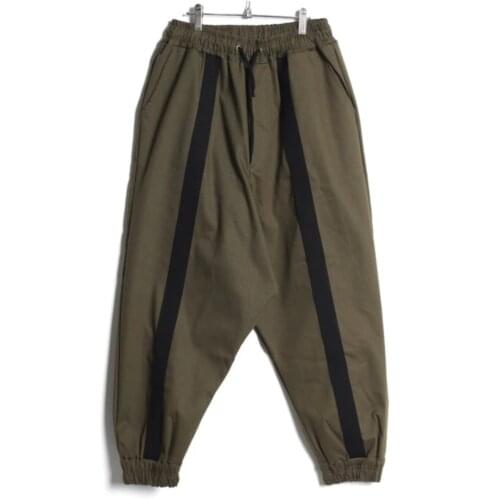 Mens Harlan pants new casual Harlan Latin spliced loose jogging pants loose oversized loose waist pants