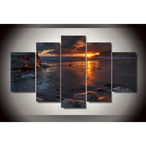 NO Framed Printed Reef Sunset Beach Painting on canvas room decoration print poster picture canvas Free shipping High Quality