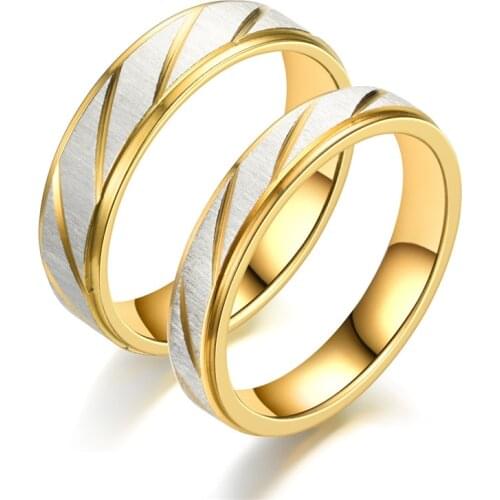 Titanium Steel Engraving Name Lovers Couple Rings Gold Wave Pattern Wedding Infinity Ring Men and Women Engagement Jewelry Gifts