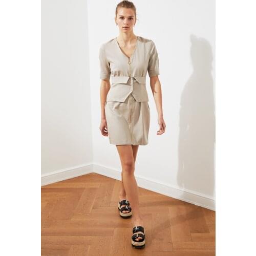 Trendyol Pocket Detail Zipper Dress TWOSS21EL1930