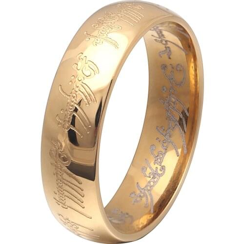 Silver plated 316L stainless steel ring engrave finger rings jewelry Fashion wedding band ring punk engagement rings for women