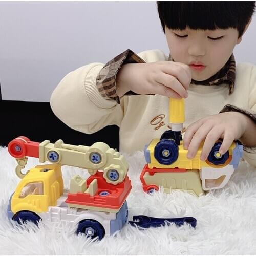 Kids Screw Nut Disassembly Loading Unloading Engineering Boys Creative Tool Education Toy Engineering vehicle Car Model Boy Toys