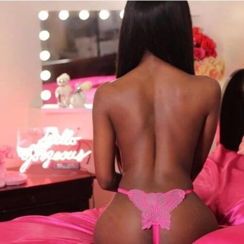 Sexy Women Lace Hollow out Shaped G-String Open Crotch Underwear Panties