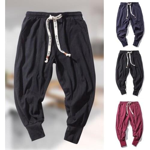 Harem Pants Mens Baggy Joggers Pants Drawstring Elastic Waist Sweatpants Casual Running Trousers B2Cshop B2Cshop