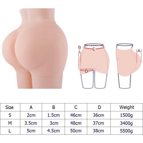 Silicone underwear Fake Buttocks Ass Padded Panties Hips Butt Enhancing Boyshorts Buttocks Enhancers for Women Shapewear