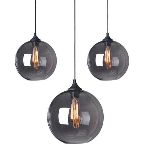 Nordic Retro Glass Global Pendant Light Hanging Lamp Bedroom Restaurant Bar Table Hanging Light Room Decor Dining Room Lamp