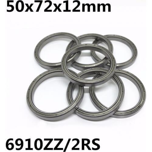 1PCS 6910ZZ 6910-2RS Thin wall ball bearings 50x72x12 mm Bearing steel High quality 6910 6910ZZ 6910RS
