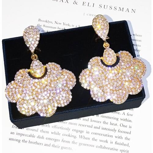Mirafeel crystal earrings big Cloud drop earrings for women sexy Banquet Queen gold earrings girl jewelry accessories gift