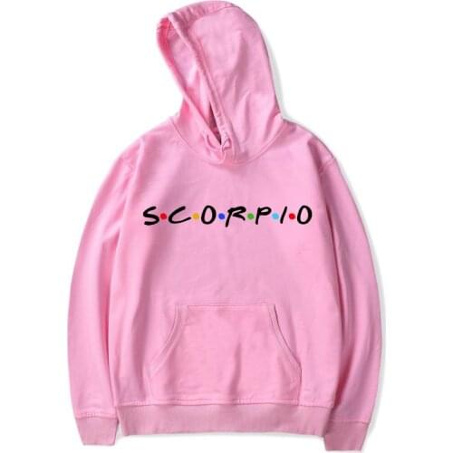 Womens Constellation Hoodies Harajuku Casual Pullover Vintage SCORPIO Sweatshirt Streetwear Sudadera Korean Clothes Men Tops