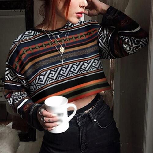 Vintage Striped stitching Gothic Young Girls Sweaters Punk Style Long Sleeve Women Pullovers Fashion Autumn Streetwear 2020