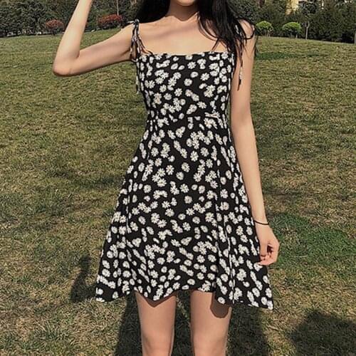 Summer 2020 Sexy Strapless Daisy Print Boho Beach Dress A-line Dress For Female WL25