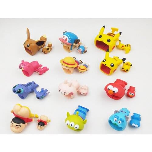 5 Sets Cartoon Phone USB cable protector for iphone cable chompers cord animal bite charger wire holder organizer protection