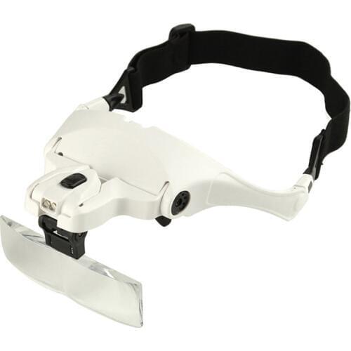 Eyewear 5Lens Adjustable Loupe Optical Lens Headband Magnifying Glass with LED Light Lamp Repair Tool Headset Magnifier Eyelash