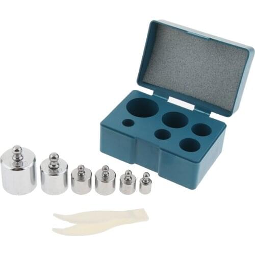 6pcs Precision Calibration Scale Weight Balance 200g of 5g 10g 20g 50g 100g for Laboratory Class Tool with Tweezer