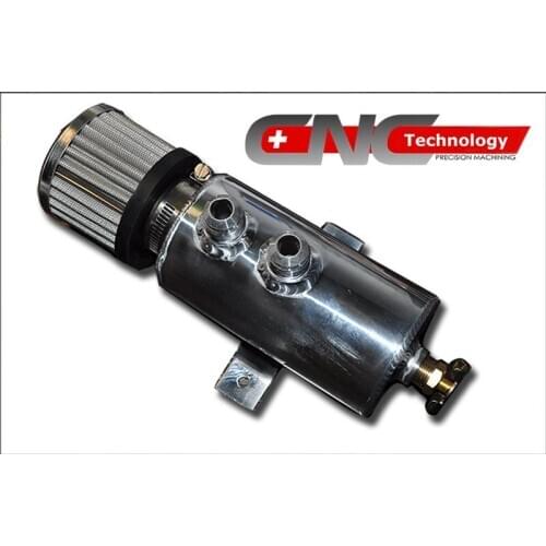 AN10OT_SI - Black Oil Catch Can Tank Breather Filter For Honda Civic Integra EK EG DC Chrome