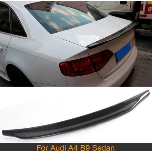 Carbon Fiber Car Rear Trunk Boot Lip Wing Spoiler for Audi A4 B9 Sedan 2013 - 2016 Rear Tail Trunk Spoiler Wing