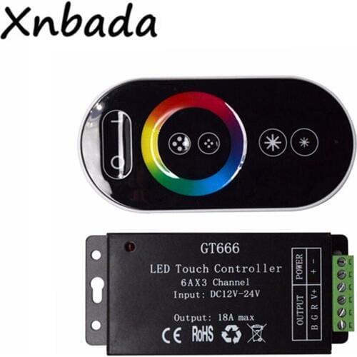 Wireless RF Touch Panel RGB LED Controller With 6Keys Led Remote Controller For 5050 RGB LED Strip Light DC12-24V
