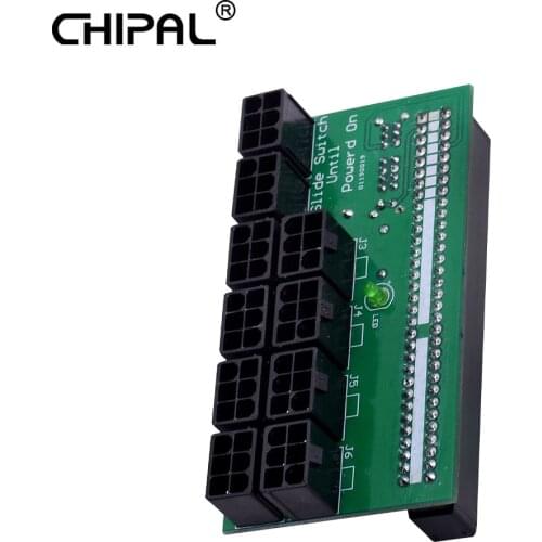 CHIPAL ATX 64Pin to 10*6Pin / 9*6Pin + 4Pin Power Module Breakout Board Adapter for HP 1200W 750W PSU GPU Video Graphics Card