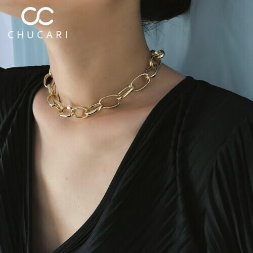 CHUCARI New Gothic Chunky Chain Choker Necklace Punk Rock Statement Necklace Women Jewelry Vintage Collier Femme Fashion Jewelry
