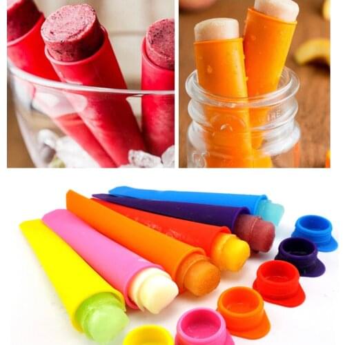 Colorful Silicone Ice Cream Mold Popsicle Mold with Lid DIY Ice Cream Makers Push Up Ice Cream Jelly Lolly Pop for Popsicle
