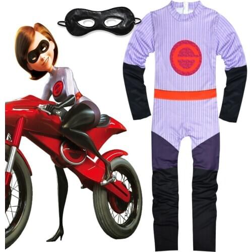 Halloween Costume Girls Mr. Incredible 2 Jumpsuit Costume Girls Violet Cosplay Kids Superhero Fancy Dress Girl Christmas Outfit
