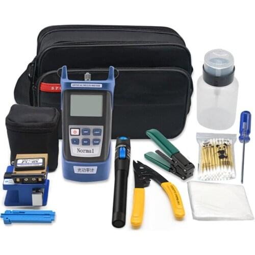 FTTH Optic Fiber Connection Tools Kit Fiber Cleaver Optical Power Meter Red Light Pen Cable Stripping Pliers Miller Pliers Set