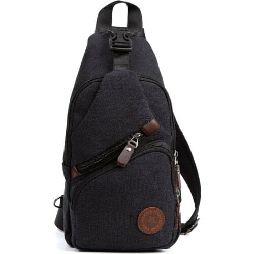 Av A Dos Unisex Men Women Canvas Usb Headphone Out Cross Adjustable Strap Waist Shoulder Chest Travel Functional Bag Bodybag