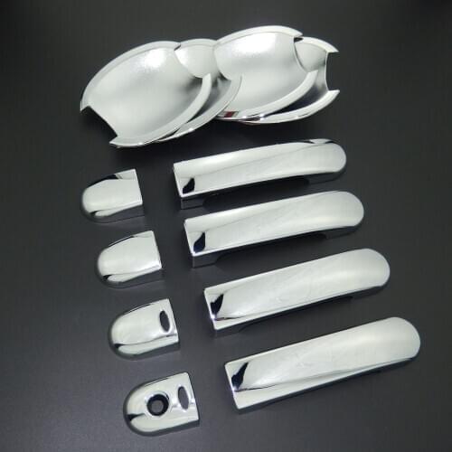 For Nissan March / Micra K12 2003-2010 Car Styling ABS Chrome Door Handle Cover Trim & Door Bowl Cover 2004 2005 2006 2007 2008