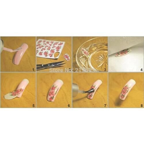 Artificial nail decoration (100 pieces/lot) A4 size transparent / clear color water transfer laser water decal paper