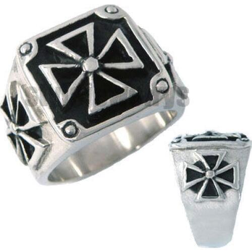 Classic German Army Iron Cross Ring Stainless Steel Jewelry Cool Punk Motor Biker Mens Boys Ring SWR0029A