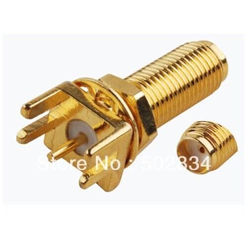 10pcs/lot RF Coaxial Connector SMA female End Launch PCB mount Straight long thread