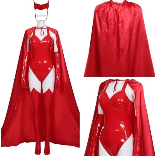 WandaVision2020- Sexy Scarlet Witch Wanda Maximoff Cosplay Costume Women Outfits Halloween Carnival Costumes