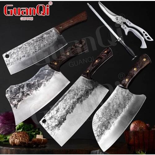 Forged Steel Bone Chopper Hammer Kitchen Butcher Knife Chef Knife Handmade Kitchen Cleaver Chopping Slicing Knife Cooking Tools
