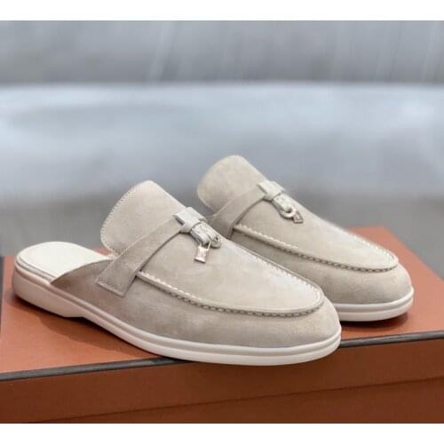 Hot Sale Kidsuede Women Flat Shoes Hanged Metal slippers Ladies Shoes Casual Walk Shoes For Women