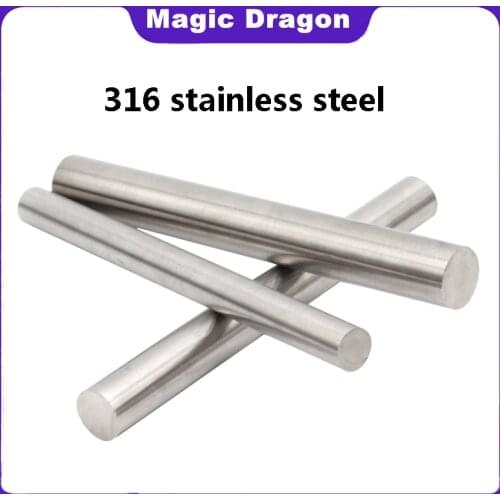 316 Stainless Steel Round Rod Bar Ground Stock Linear Shaft, 100-550mm length M3 M4 M5 M6 M8 M10 M12 M14 M15 M16 M18 M20