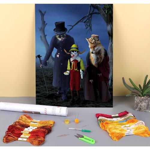 Woman Girl Pre-Printed 11CT Cross Stitch Embroidery Full Kit DMC Threads Knitting Craft Hobby Needlework Needle Magic