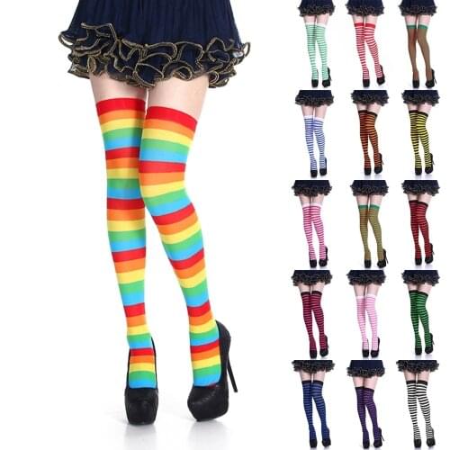 Knee Socks Girl Women Sexy Slim Striped Long Socks Autumn Christmas Halloween Easter Party Costume Socks Women