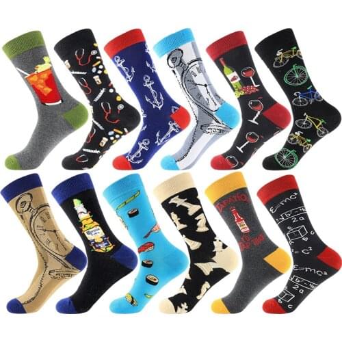 Mens Cotton Happy Fashion Socks Colorful Crazy Cool Beer Socks Funny Funny Fashion Socks Novelty Comfortable Fun Fancy Socks