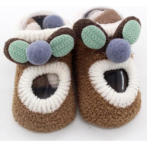 New Hot Cute Cartoon Baby Socks Coral Fleece Soft Infant Baby Socks For Girls Anti Slip Warm Indoor Home Floor Socks For Kids