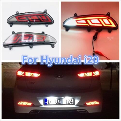 One sets led rear bumper light turn signal fog lamp brake driving light reverse for Hyundai i20 2016 2017 2018 brake light