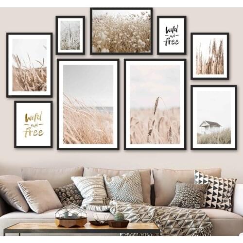 Autumn Wheat Reed Dandelion House Quote Wall Art Canvas Painting Nordic Posters And Prints Wall Pictures For Living Room Decor