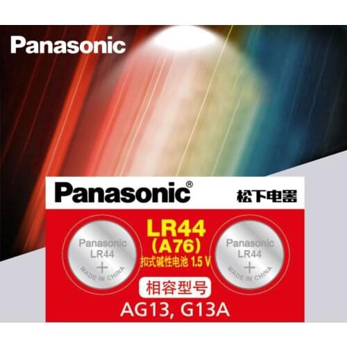 Panasonic 2pc 1.5V Button Cell Battery lr44 Lithium Coin Batteries A76 AG13 G13A LR44 LR1154 357A SR44 100% Original
