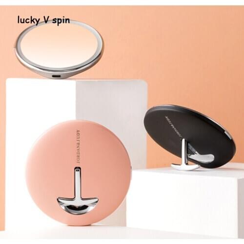 Portable HD LED Lighted Mini Circular Makeup Mirror Compact Travel Sensing Lighting Cosmetic Mirror