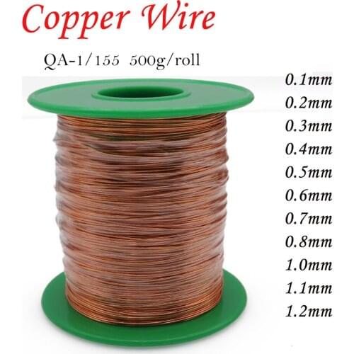01mm 0.2mm 0.4mm 0.5mm 0.6mm 0.7mm 500g/roll Enameled Copper Wire QA-1-155 Magnet Wire Coil Winding wire Inductance Motor coil