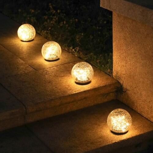 Solar Light Led Glass Ball Lamp Decoration For Outdoor Garden Fairy Decoration Light Waterproof Ground Yard Lawn Buried Lighting
